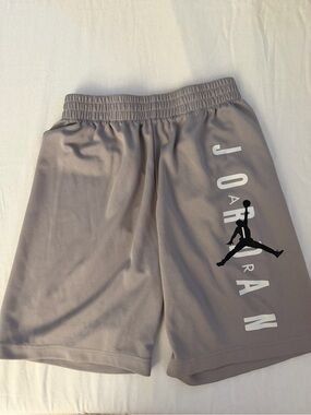 Jordan Boys Gray Athletic Jumpman Shorts with White Logo
